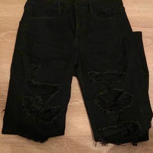 American eagle black ripped jeans